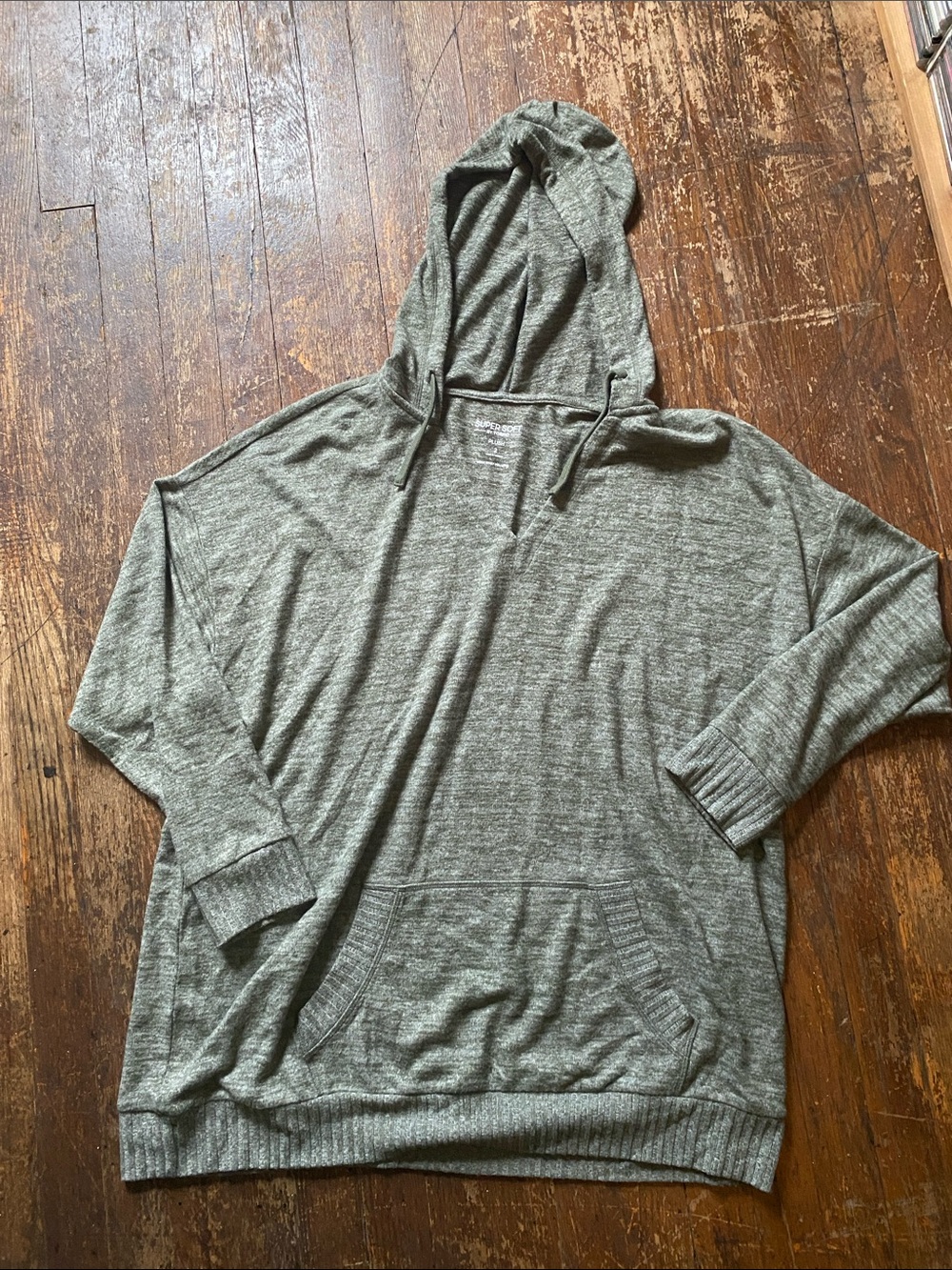 torrid Lightweight Hooded Pullover in Olive Green Heather Size 2X